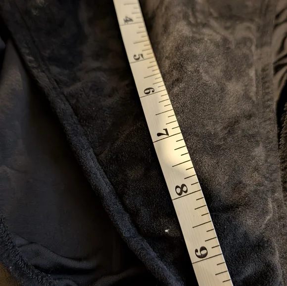 '90s Vintage High Thigh Cut Bikini Bottom Black Suede-Like Fabric - Picture 8 of 8